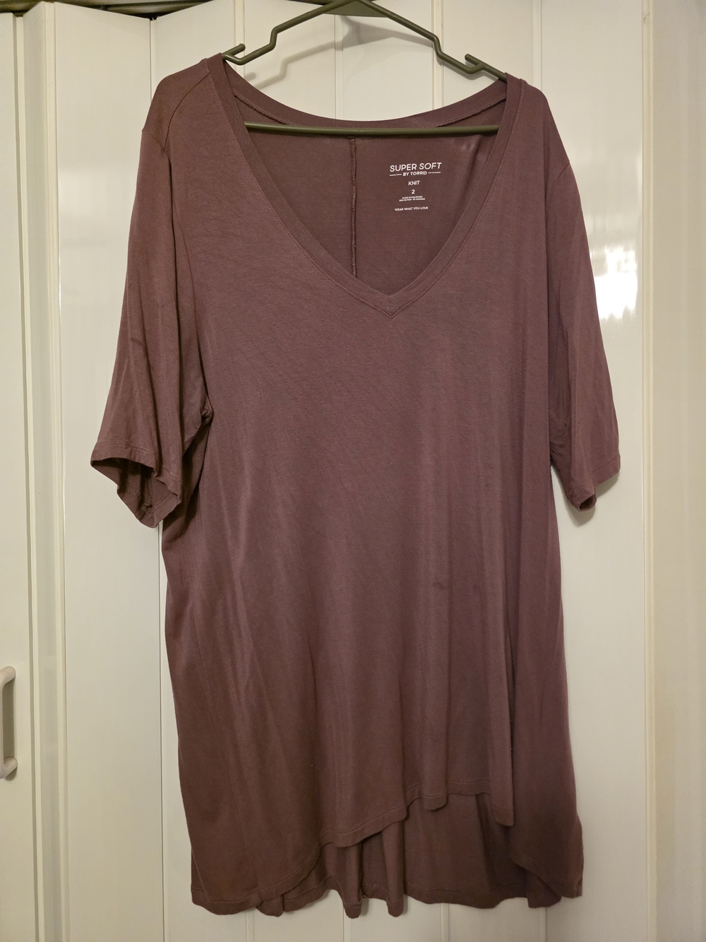 Torrid Mauve Berry V-Neck Women's Top